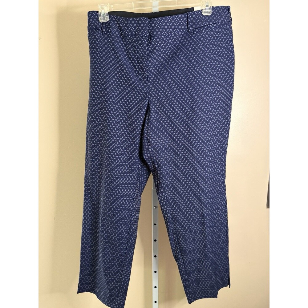 Women’s Lane Bryant Slim Print Ankle Pant Navy Size 24 Mid Rise